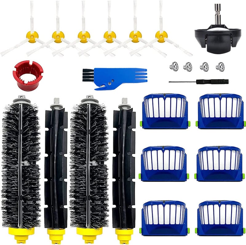 Mochenli Replacement Parts for iRobot Roomba 600 Series 675 692 694 690 680 660 651 650 614 610 500 Series 595 585 564 552 Vacuum Robotic,8 Side Brush, 2 Main Roller Brush, 6 Filter, 1 Caster Wheel - Image 1